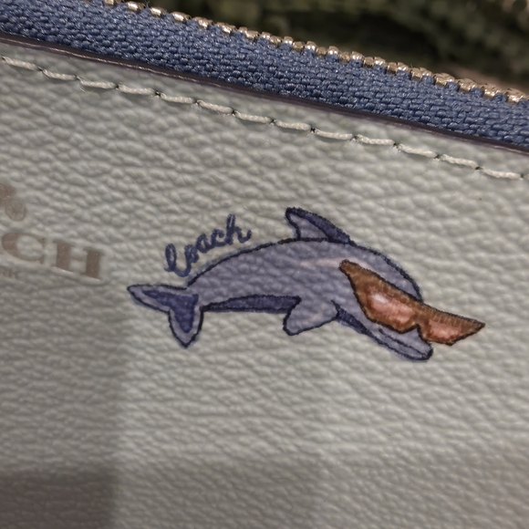 Coach Blue Dolphin Wristlet NWT - Picture 2 of 4